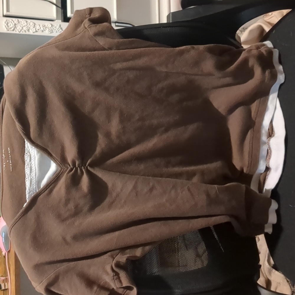 V cut brown shirt
